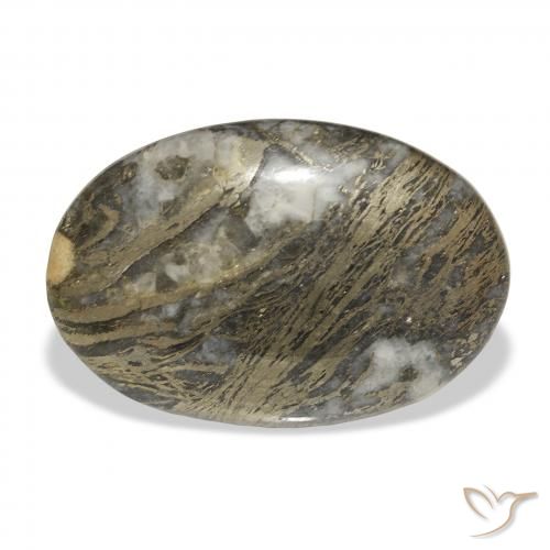 26.51ct Naturel Multicolore Feather Pyrite, ovale, Opaque