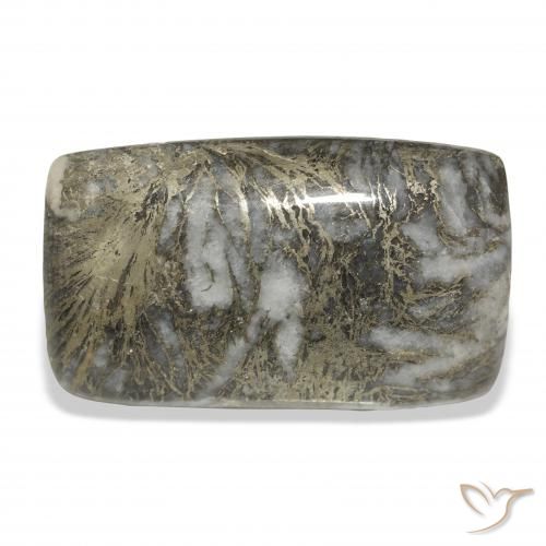 36.96ct Naturel Multicolore Feather Pyrite, Coussin, Opaque