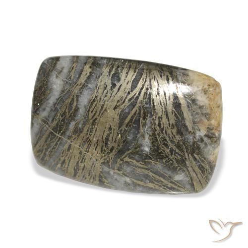 Feather Pyrite Multicolore naturelle Coussin, 25.34 ct, Opaque