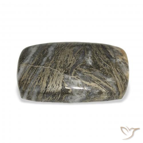 Feather Pyrite Multicolore naturelle Coussin, 25.34 ct, Opaque
