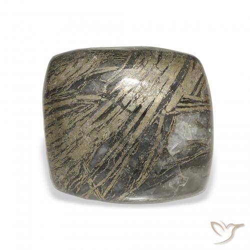 12.76ct Naturel Multicolore Feather Pyrite, Coussin, Opaque