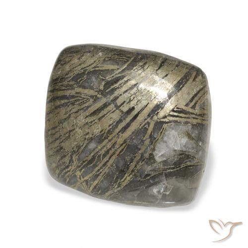 Feather Pyrite Multicolore naturelle Coussin, 12.76 ct, Opaque