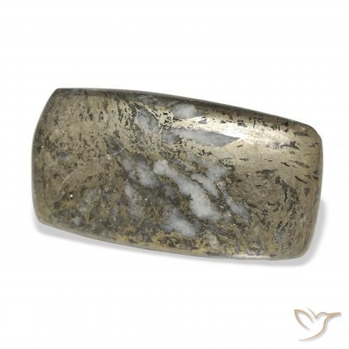 Feather Pyrite Multicolore naturelle Coussin, 32.65 ct, Opaque