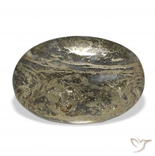 14.09ct Naturel Multicolore Feather Pyrite, ovale, Opaque