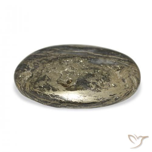 Feather Pyrite Multicolore naturelle ovale, 14.09 ct, Opaque