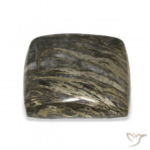 Feather Pyrite Multicolore naturelle Coussin, 28.75 ct, Opaque