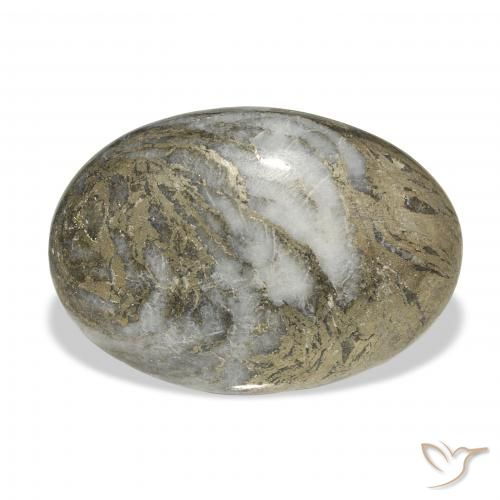 22.73ct Naturel Multicolore Feather Pyrite, ovale, Opaque