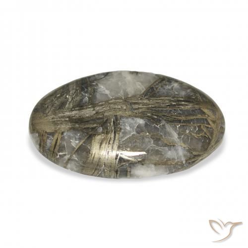 Feather Pyrite Multicolore naturelle ovale, 23.16 ct, Opaque