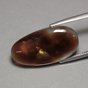 Agate de feu multicolore naturelle transparent, 10,63 ct, transparent / translucide