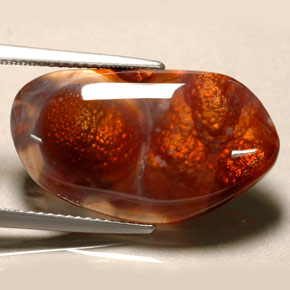 Agate de feu multicolore naturelle transparent, 13,43 ct, transparent / translucide