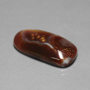 Agate de feu multicolore naturelle transparent, 10,85 ct, transparent / translucide