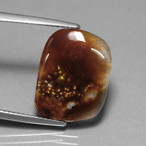 Agate de feu multicolore naturelle transparent, 8,03 ct, transparent / translucide