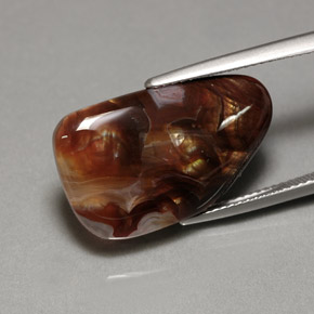 Agate de feu multicolore naturelle transparent, 11,86 ct, transparent / translucide