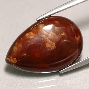 Agate de feu multicolore naturelle transparent, 4,68 ct, transparent / translucide