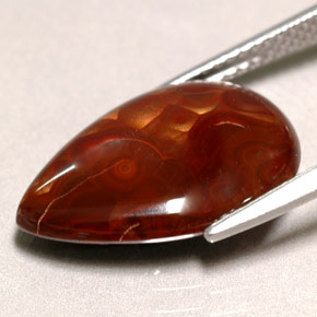 Agate de feu multicolore naturelle transparent, 4,68 ct, transparent / translucide