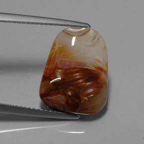 Agate de feu multicolore naturelle transparent, 7,31 ct, transparent / translucide