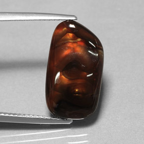 Agate de feu multicolore naturelle transparent, 7,01 ct, transparent / translucide