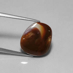 Agate de feu multicolore naturelle transparent, 7,61 ct, transparent / translucide