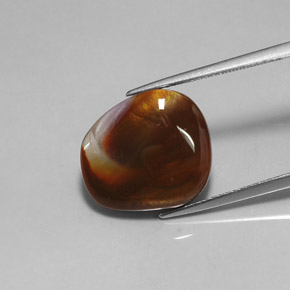 Agate de feu multicolore naturelle transparent, 7,61 ct, transparent / translucide