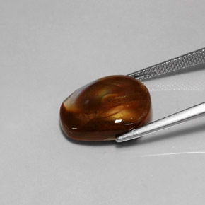 Agate de feu multicolore naturelle transparent, 7,61 ct, transparent / translucide