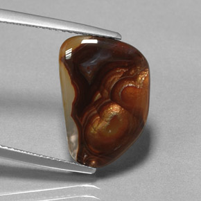 Agate de feu multicolore naturelle transparent, 5,78 ct, transparent / translucide