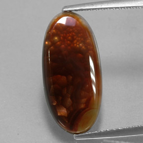 Agate de feu multicolore naturelle transparent, 4,87 ct, transparent / translucide