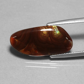 Agate de feu multicolore naturelle transparent, 6,59 ct, transparent / translucide