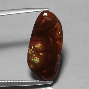 Agate de feu multicolore naturelle transparent, 6,59 ct, transparent / translucide