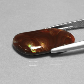 Agate de feu multicolore naturelle transparent, 6,59 ct, transparent / translucide