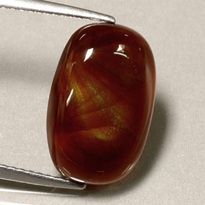 Agate de feu multicolore naturelle transparent, 4,95 ct, transparent / translucide