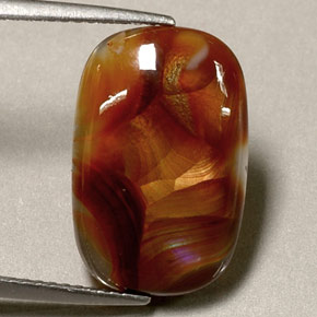 Agate de feu multicolore naturelle transparent, 4,84 ct, transparent / translucide