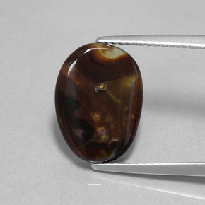 Agate de feu multicolore naturelle forme fantaisie, 3,13 ct, opaque