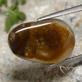 Agate de feu Multicolore naturelle Fantaisie, 6.92 ct, Translucide