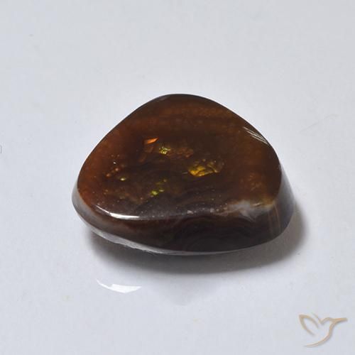Agate de feu Multicolore naturelle Trillion, 4.03 ct, Translucide