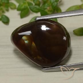 Agate de feu Multicolore naturelle En forme de poire, 4.89 ct, Opaque