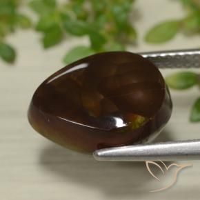 Agate de feu Multicolore naturelle En forme de poire, 4.89 ct, Opaque