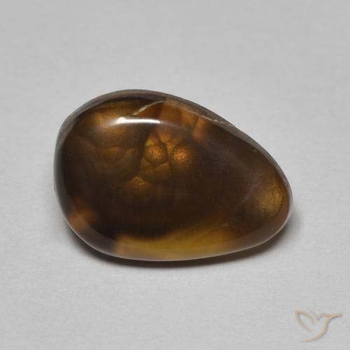 Agate de feu Multicolore naturelle En forme de poire, 3.05 ct, Translucide