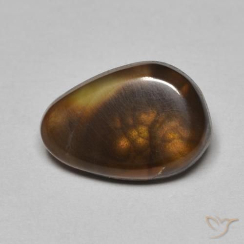 Agate de feu Multicolore naturelle En forme de poire, 3.05 ct, Translucide
