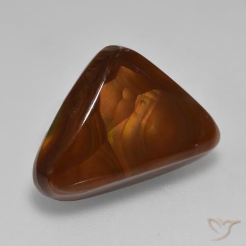 Agate de feu Multicolore naturelle Trillion, 6.64 ct, Opaque