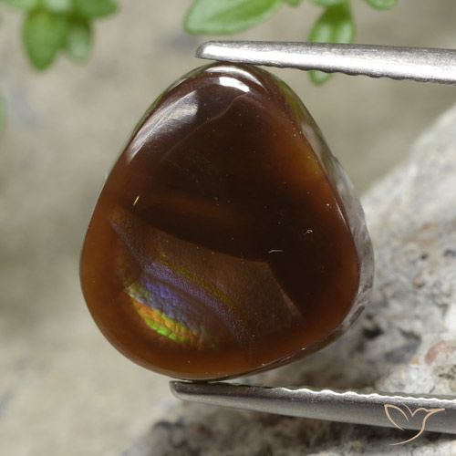 3.36ct Naturel Multicolore Agate de feu, Fantaisie, Translucide