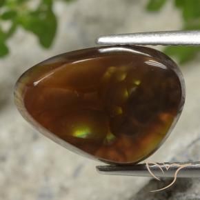 Agate de feu Multicolore naturelle Trillion, 4.62 ct, Translucide