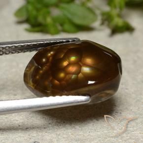 Agate de feu Multicolore naturelle Fantaisie, 4.26 ct, Translucide