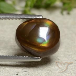 Agate de feu Multicolore naturelle Fantaisie, 4.61 ct, Opaque