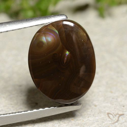 Agate de feu Multicolore naturelle Coupe ovale, 5.15 ct, Opaque