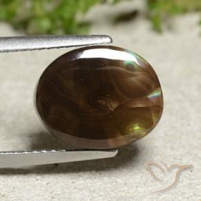 Agate de feu Multicolore naturelle Coupe ovale, 5.15 ct, Opaque