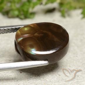 Agate de feu Multicolore naturelle Coupe ovale, 5.15 ct, Opaque