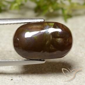 Agate de feu Multicolore naturelle ovale, 6.24 ct, Translucide