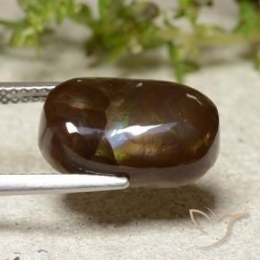 Agate de feu Multicolore naturelle ovale, 6.24 ct, Translucide
