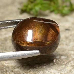 Agate de feu Multicolore naturelle ovale, 8.86 ct, Opaque