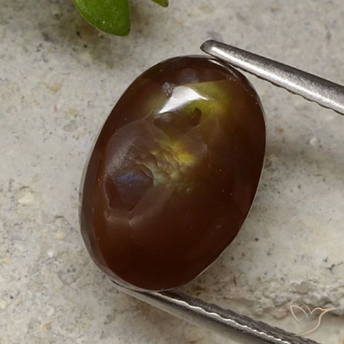 3.93ct Naturel Multicolore Agate de feu, ovale, Opaque